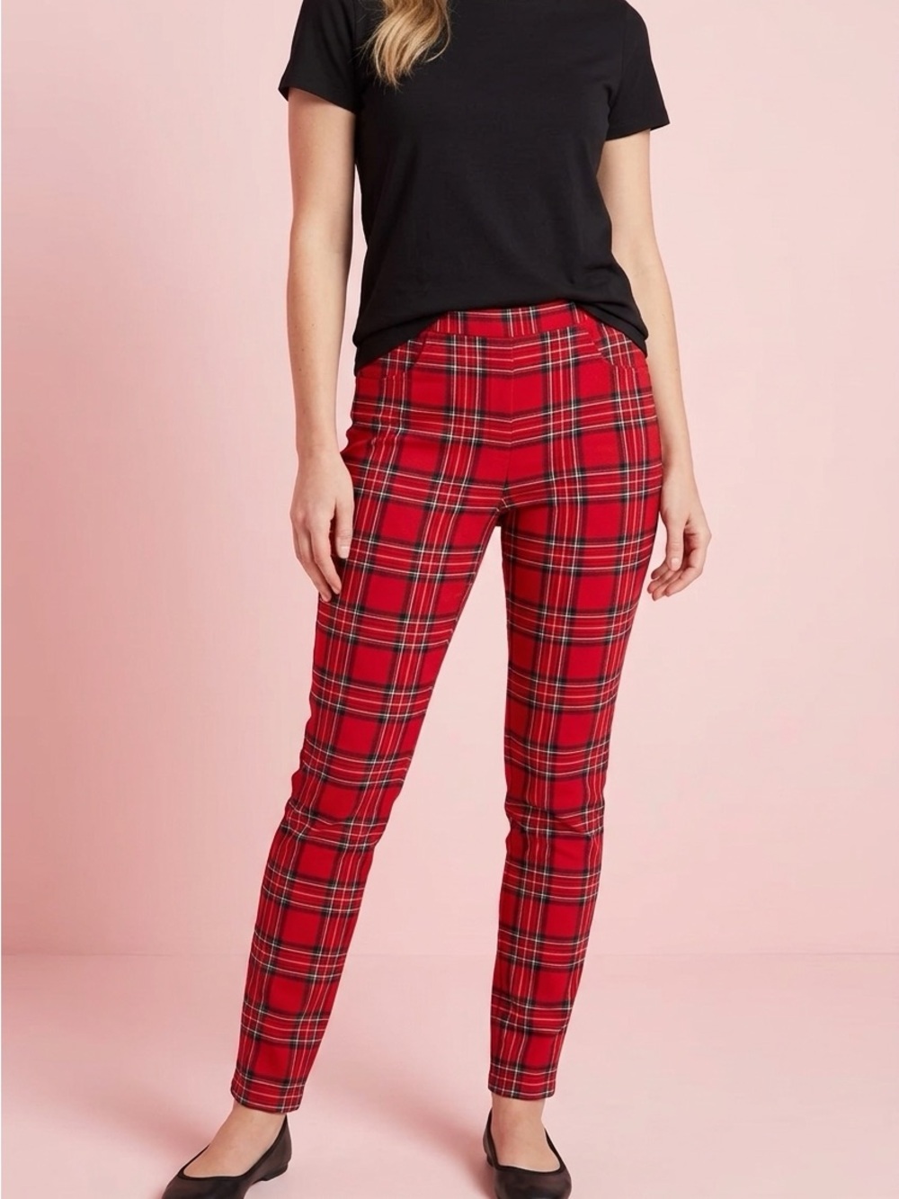 Sanctuary women’s Red Plaid Pants size XL